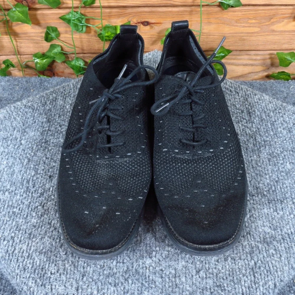 Cole Haan Original Grand Stitchlite Mens Wingtip Oxford 8.5 Dress Black Knit